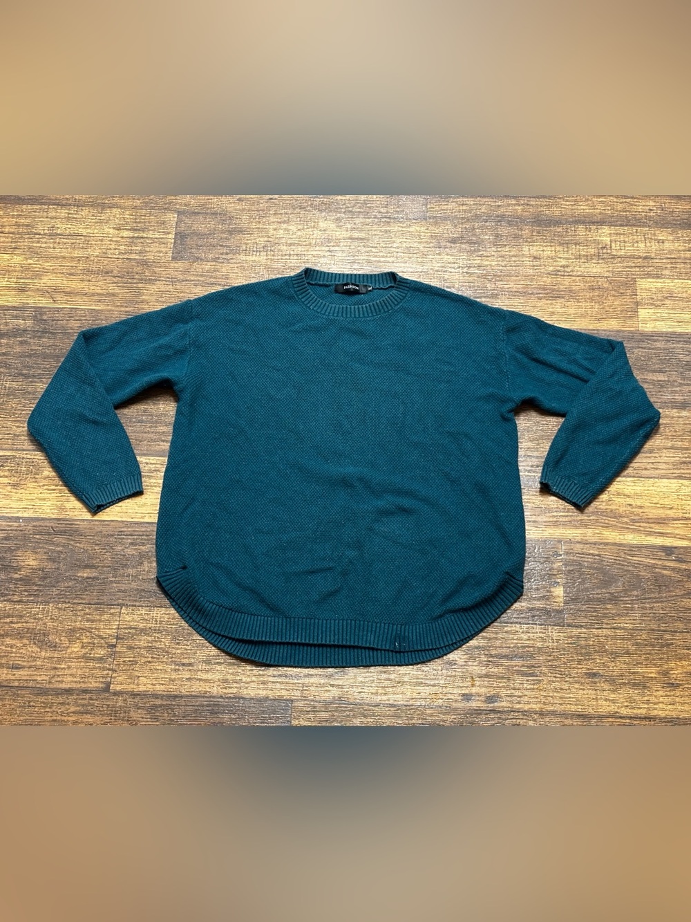 Relaxed Crewneck Sweater in Deep Teal Green
